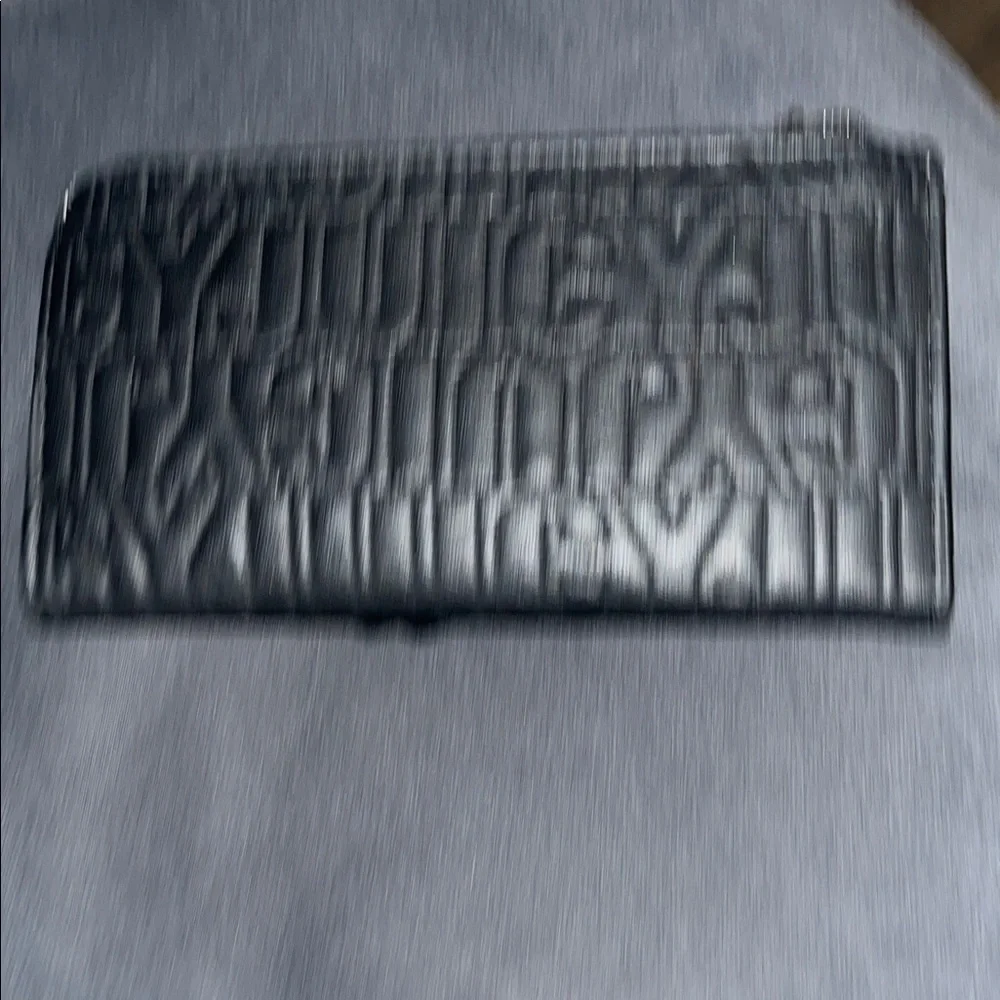 Juicy Couture Black Embossed Clutch with Chained removable card holder - Picture 2 of 7